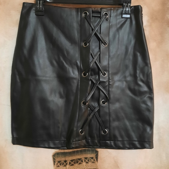 Haute Monde Dresses & Skirts - Black Leather Mini Skirt
